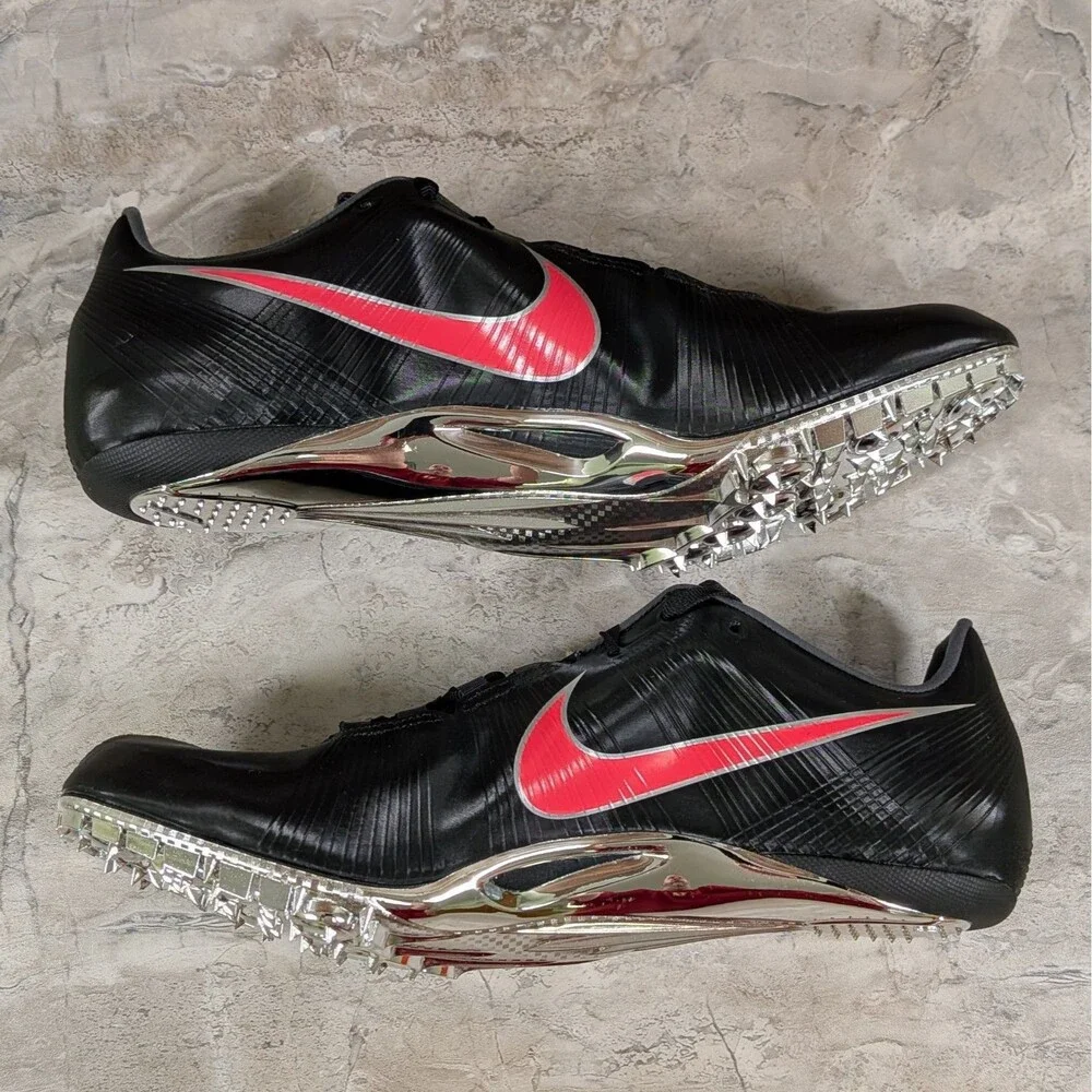 Nike Zoom Ja Fly Men's 11 Black Atomic Red Chrome Track Spikes Shoes 487624-061